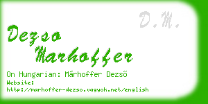dezso marhoffer business card