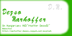 dezso marhoffer business card